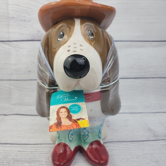 Pioneer Woman Ceramic Cowboy Charlie Turquoise Cookie Jar - Picture 1 of 17